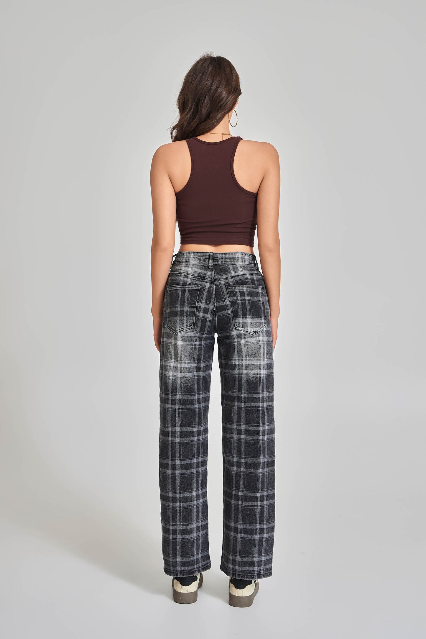 JEANS WIDE LEG A QUADRI
