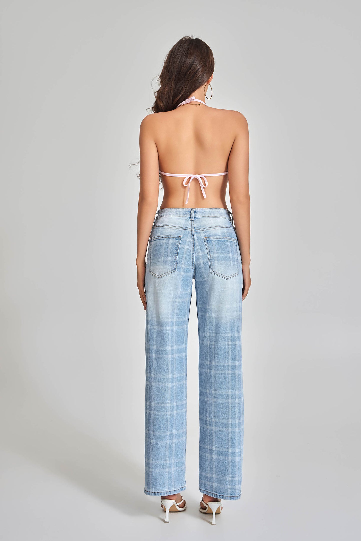 JEANS WIDE LEG A QUADRI