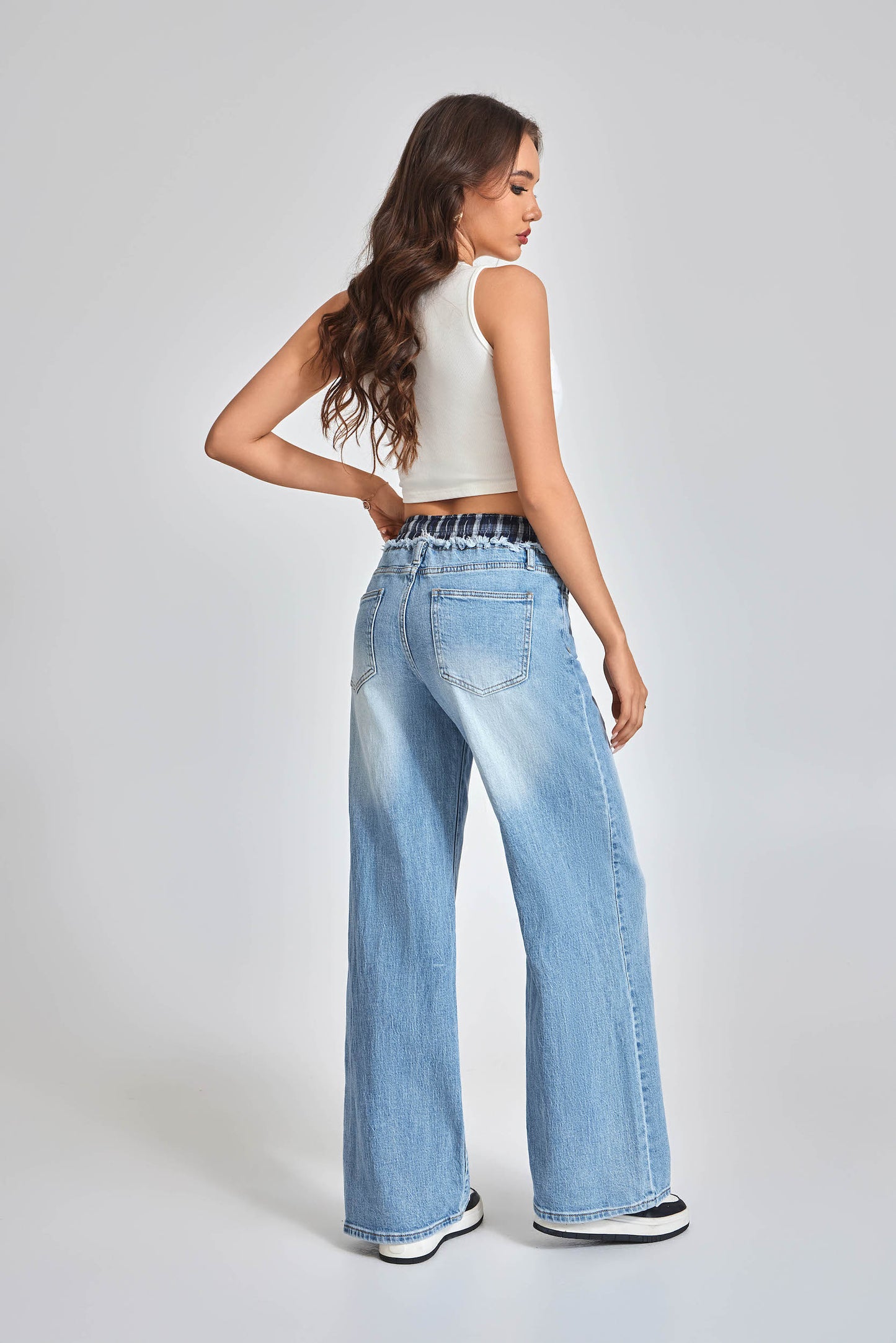 JEANS WIDE LEG CON VITA ELASTICO