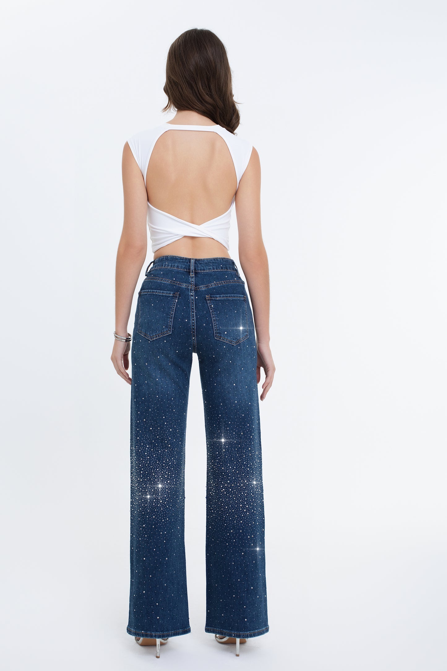 Jeans brillantini ginocchio